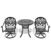 3-Piece All-Weather Cast Aluminum Dining Set, Include 2 Swivel Chairs and 30.71' Round Table With Black Frame - DTYStore