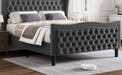 LIFT UP VELVET GRAY FULL SIZE BED - DTYStore