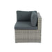 6 Pieces PE Rattan sectional Outdoor Furniture Cushioned Sofa set Grey Wicker, Dark Grey Cushion - DTYStore
