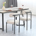 White Boucle Dining Chairs Set of 2,Mid-Century Modern Curved Backrest Chair,Round Upholstered Kitchen Chairs - DTYStore