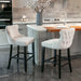 Contemporary Velvet Upholstered Wing-Back Barstools with Button Tufted Decoration and Wooden Legs, and Chrome Nailhead Trim, Leisure Style Bar Chairs,Bar stools, Set of 4 (Beige),SW1824BGx2 cartons - DTYStore