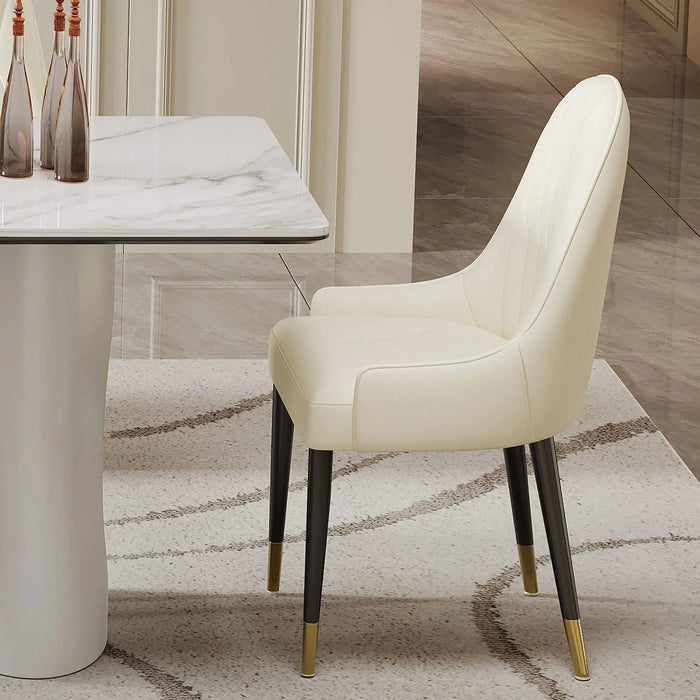 0.47' Thick Sintered Stone Composite Tempered Glass Top Rectangular Dining Table with Carbon Steel Base Default -DTYStore