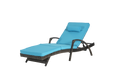 Outdoor Wicker Long Reclining Chair Set of 2 with Cushions, Wicker Reclining Lounge Chair Lawn Sunbathing Chairs Recliner up to 150° Beach Poolside Garden - DTYStore
