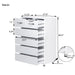 Six Drawer Side Table-White - DTYStore