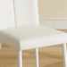 Modern minimalist dining chair, white PU leather curved back and seat cushion, white metal chair legs, suitable for dining room, bedroom, living room. A set of 2 chairs. 008 - DTYStore
