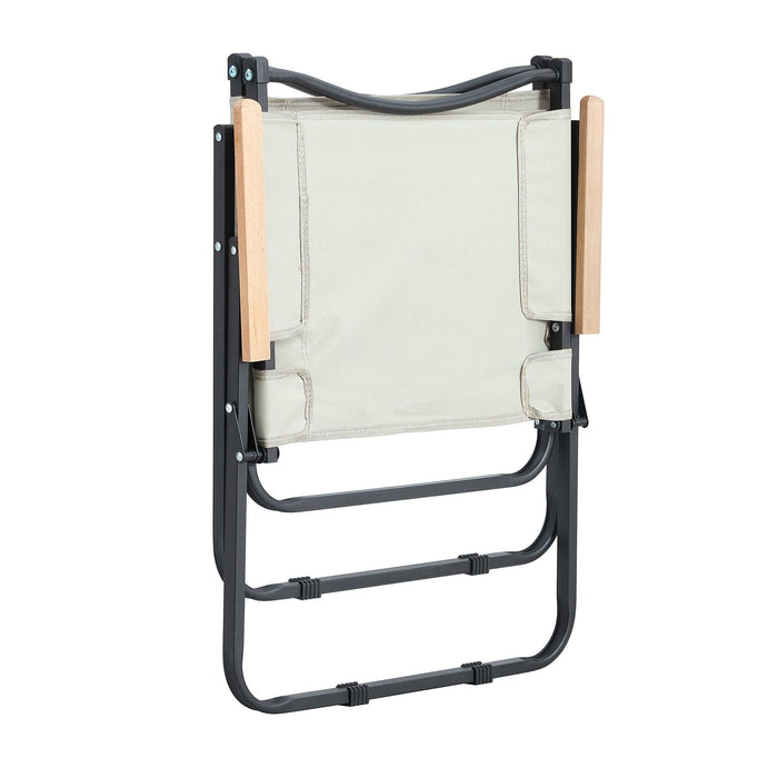 2-piece Folding Outdoor Chair for Indoor, Outdoor Camping, Picnics, Beach,Backyard, BBQ, Party, Patio, Beige