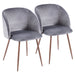 Fran Contemporary Dining/Accent Chair in Walnut with Grey Velvet by LumiSource - Set of 2 - DTYStore