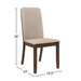Set of 2 Fabric Upholstered Dining Chairs, Medium Walnut - DTYStore