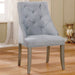 Set of 2 Flannelette Upholstered Dining Side Chair in Silver and Light Gray - DTYStore