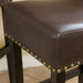 [OLD SKU: 74515.00] 30-inch Backless Brown Leather Counter Stool (Set of 2) - DTYStore