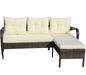 Outdoor patio Furniture sets 2 piece Conversation set wicker Ratten Sectional Sofa With Seat Cushions(Beige Cushion) - DTYStore