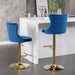 Furniture,Golden Swivel Velvet Barstools Adjusatble Seat Height from 25-33 Inch, Modern Upholstered Bar Stools with Backs Comfortable Tufted for Home Pub and Kitchen Island,Blue,Set of 2 - DTYStore
