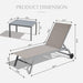 Chaise Lounge Outdoor Set of 3, Lounge Chairs for Outside with Wheels, Outdoor Lounge Chairs with 5 Adjustable Position, Pool Lounge Chairs for Patio, Beach (Khaki,2 Lounge Chairs+1 Table) - DTYStore