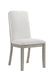 2pc Gray Finish Side Chair White Fabric Upholstered Seat Contemporary Transitional Style Dining Room Wooden Furniture - DTYStore
