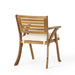Outdoor Hermosa 3 Pieces KD Wood Dining Set With Cushions,Teak Finish - DTYStore