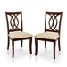 Classic Transitional Dining Chairs Brown Cherry Solid wood Padded Fabric Seat Set of 2 Side Chairs Dining Room Furniture Beautifully-crafted chairs - DTYStore