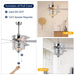 52'' Classical Crystal Ceiling Fan Lamp 5 Reversible Blades for Living Room, Dining Room, Bedroom, Family Room, Chrome (Hand Pull Chain) - DTYStore