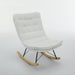 Lazy Rocking Chair,Comfortable Lounge Chair with Wide Backrest and Seat Wood Base, Upholstered Armless Rocker Chair for Living room, Balcony,Bedroom and Patio Porch. (WHITE) - DTYStore