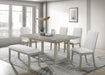2pc Gray Finish Side Chair White Fabric Upholstered Seat Contemporary Transitional Style Dining Room Wooden Furniture - DTYStore