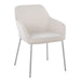 Daniella Contemporary Dining Chair in Chrome Metal and Cream Fabric by LumiSource - Set of 2 - DTYStore