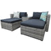5 Pieces PE Wicker Sectional Sofa Set with Gray Cushion - DTYStore