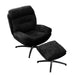 065C Rocking and Swivel Leisure chair lounge chair velvet BLACK color with ottoman Default -DTYStore