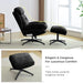 065C Rocking and Swivel Leisure chair lounge chair velvet BLACK color with ottoman Default -DTYStore
