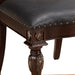 Formal Dining Chairs Set of 2 Cherry Finish Button-Tufted Faux Leather Upholstered Traditional Dining Room Furniture Elegant Classic - DTYStore