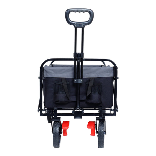 150L Collapsible Wagon Cart Foldable, Utility Garden Wagon with 360lbs Weight Capacity, Heavy Duty Portable Sport Wagon with Wheels for Outdoor, Grocery, Shopping - Image 3