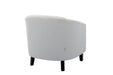 Barrel Chairs with Soft Padded Armrest, Club Chairs with nailheads and solid wood legs for Living Room Bedroom Waiting Room (White PU) - DTYStore