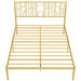 Metal Steel Platform Bed Frame with Iron-art Headboard (Queen Size) - Gold - DTYStore