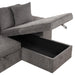 104.5" Modern L-Shape 3 Seat Reversible Sectional Couch, Pull Out Sleeper Sofa with Storage Chaise and 2 Stools for Living Room Furniture Set,Knox Charcoal - DTYStore
