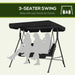 Outsunny 3-Seat Outdoor Patio Swing Chair with Removable Cushion, Steel Frame Stand and Adjustable Tilt Canopy for Patio, Garden, Poolside, Balcony, Backyard, Black 2 - DTYStore