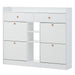 Modern Tipping Bucket Shoe Cabinet with 4 Flip Drawers, Multifunctional 2-Tier Shoe Storage Organizer with Drawers, Free Standing Shoe Rack for Entrance Hallway, White. - DTYStore