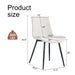 White artificial leather backrest cushion dining chair, black metal legs, curved widened cushion design for more comfort, suitable for restaurants, kitchens, bedrooms, offices.(4 chairs) 0502 - DTYStore