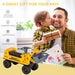 Kids Bulldozer Ride-On Toy for Toddler with Tough Wheels, Outdoor Construction Toy with Controllable Digging Bucket, Yellow - DTYStore