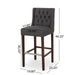 Modern Minimalist Metal Leg Bar Stool, Charcoal Gray, 30' Height, High Density Fabric Seat, Commercial Grade Bar Stool - DTYStore