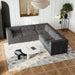 106*106" Chenille Modular L Shaped Sectional Sofa,Luxury Floor Couch Set,Upholstered Indoor Furniture,Foam-Filled Compressed Sofa for Living Room,Bedroom,5 PC Free Combination - DTYStore