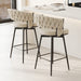 360°Swivel Bar Chairs set of 2, equipped with soft cushioned backrest counter stool, metal leg modern luxury kitchen chair, suitable for family dining, kitchen island - DTYStore