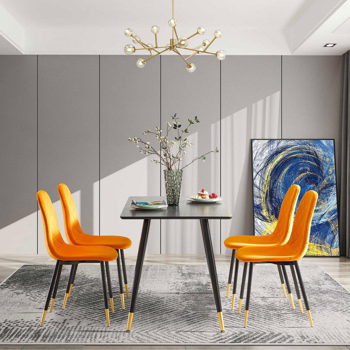 Black Modern Kitchen Dining MDF Table For Smart Home - DTYStore