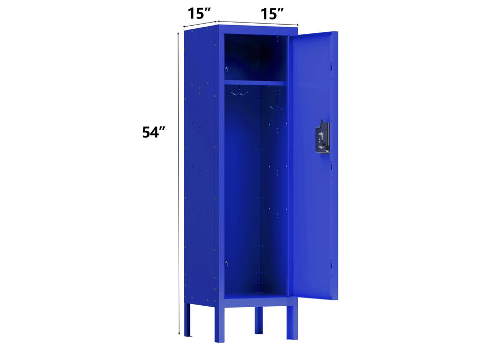 1 Door Tall Single Metal Locker - Retro Style Storage Cabinet - Industrial Furniture for Living Room/Bedroom/Storage Room/Gym/School - DTYStore