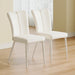 Modern minimalist dining chair, white PU leather curved back and seat cushion, white metal chair legs, suitable for dining room, bedroom, living room. A set of 2 chairs. 008 - DTYStore