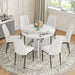 Round Dining Table for 4-6, 42 Inch Modern Kitchen Table Small Dinner Table MDF Kitchen Dinning Table for Cafe Restaurant Wine Bar Home Office Conference (Only Table) - DTYStore