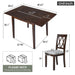 3 Piece Kitchen Dining Set with Drop Leaf Dining Table and 2 Dining Upholstered Chairs, Dining Room Set for Small Places, Brown