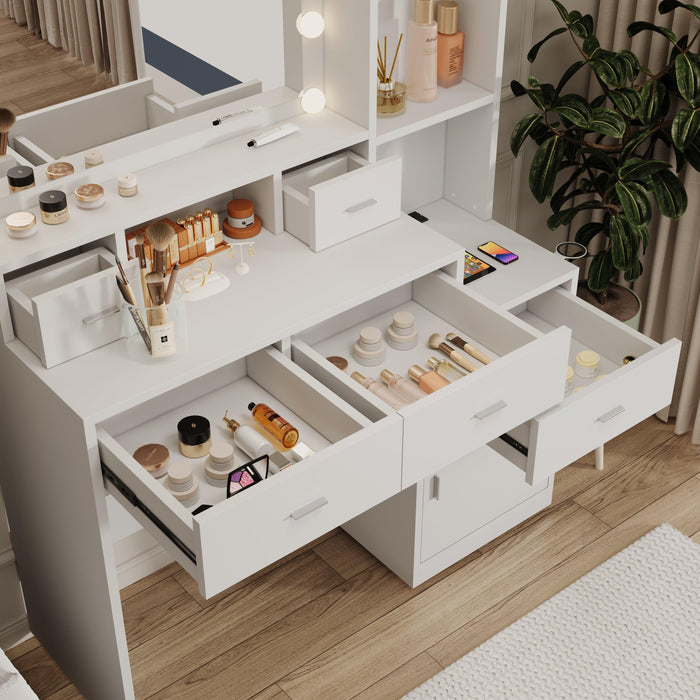Newly designed smart mirror dressing table with drawers and storage cabinet, dressing table with dressing pad for bedroom, dressing room - DTYStore