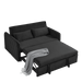 55" Modern Convertible Sofa Bed with 2 Detachable Arm Pockets, Velvet Loveseat Sofa with Pull Out Bed, 2 Pillows and Living Room Adjustable Backrest, Grid Design Armrests - DTYStore