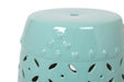11' x 17' Glazed Ceramic Drum Stool - Indoor/Outdoor Side Table - Accent Garden Stool - DTYStore