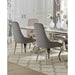 Set of 2 Velvet Upholstered Side Chairs, Grey and Chrome - DTYStore