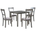 5 Piece Industrial Wooden Dining Table Set with 4 Chairs for Dining Room - DTYStore