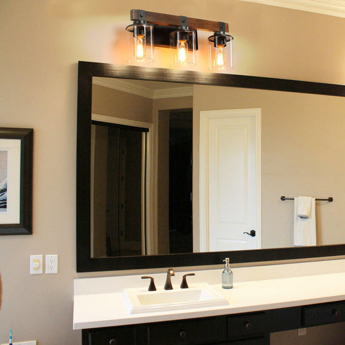 3-Lights Farmhouse Vanity Lights Fixture Rustic Bathroom Light Fixture Bathroom Sconce (Without Bulbs)